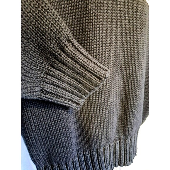 CHAPS Cable Knit Mens Medium1/4 Zip Black White Grandpa Sweater - Picture 6 of 11